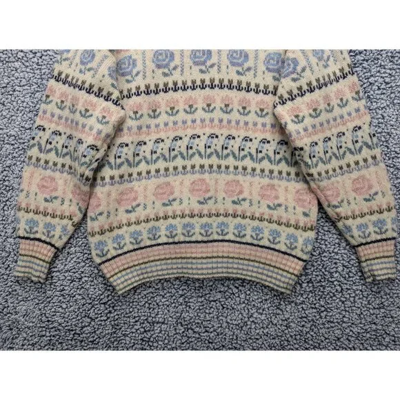 VTG Lady Clansman Cardigan Womens M Floral Grandma Cottagecore Scottish Wool - Picture 6 of 10